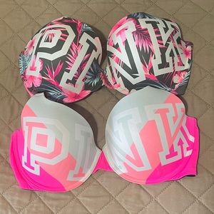 NWOT Two VS “Pink” bras 36 DD